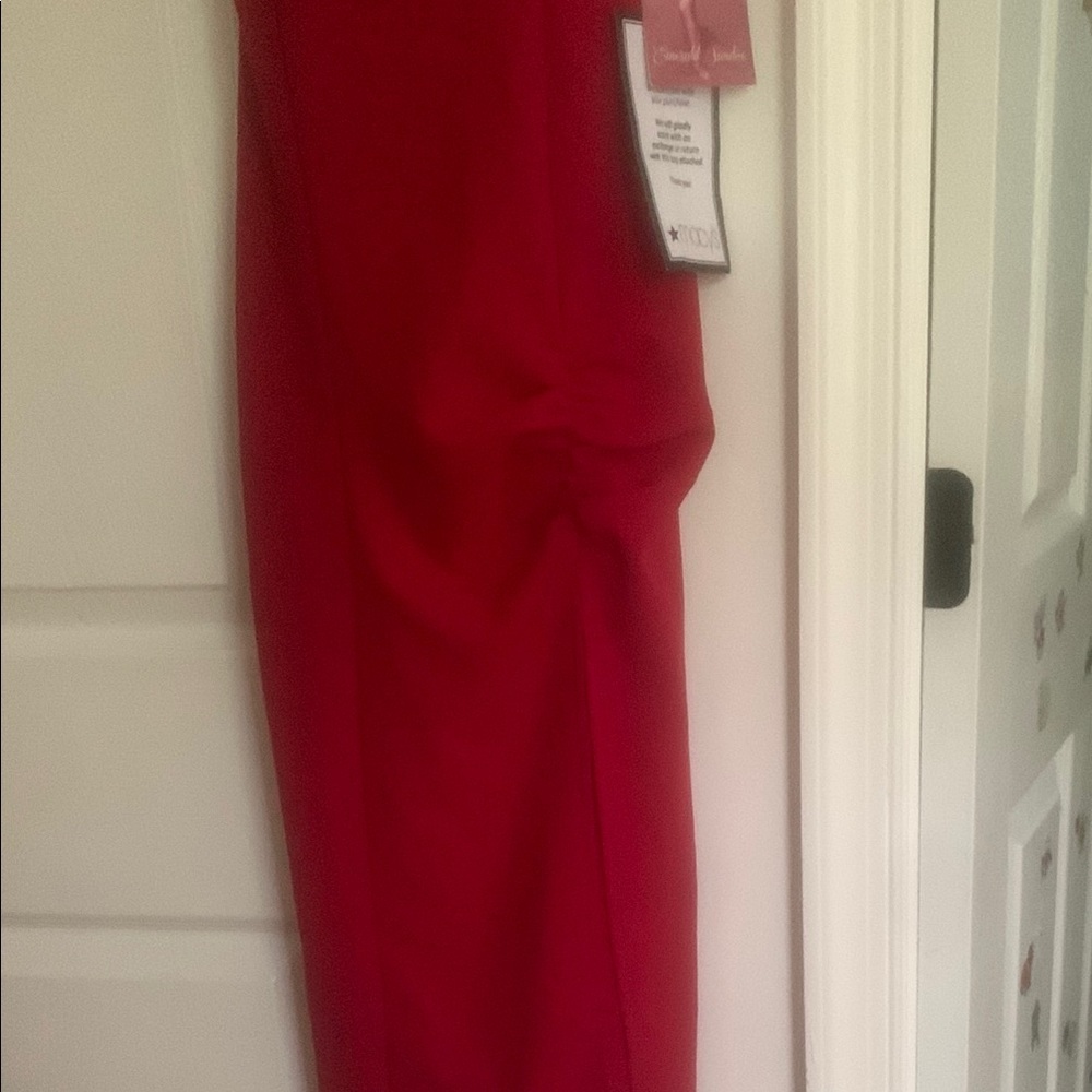 Red Spaghetti Strap Sheath Midi Dress - Picture 4 of 4